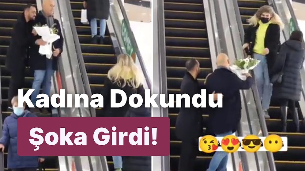Yürüyen Merdivendeki Kadınlara 'Dokunma' Şakası Yapan Adama Büyük Şok