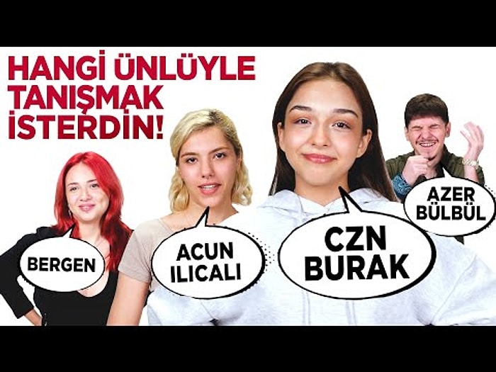 100 Kişi Tek Tek Cevaplıyor! Hangi ünlü sanatçıyla tanışmak isterdin? Czn Burak vs Acun Ilıcalı