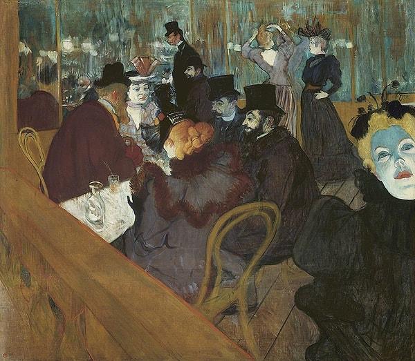 77. At the Moulin Rouge - Henri de Toulouse-Lautrec (1892-1895)