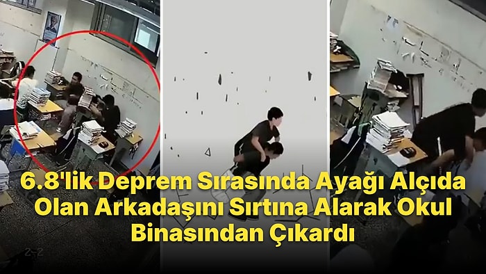 Tayvan'daki 6.8'lik Deprem Sırasında Ayağı Alçıdaki Arkadaşını Sırtına Alarak Dışarı Çıkartan Kahraman Genç