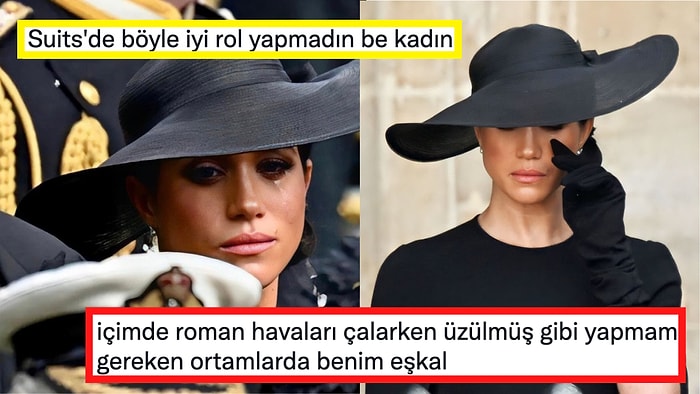 Kraliyet Ailesiyle Yıldızı Barışmayan Meghan Markle'ın Kraliçe II. Elizabeth'in Cenazesinde Ağlaması Gündemde!