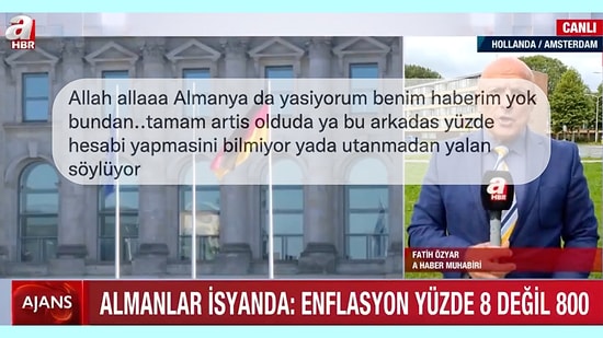 A Haber'in Almanya'daki Gerçek Enflasyonun %800 Olduğunu İddia Ettiği Habere Tepkiler Gecikmedi