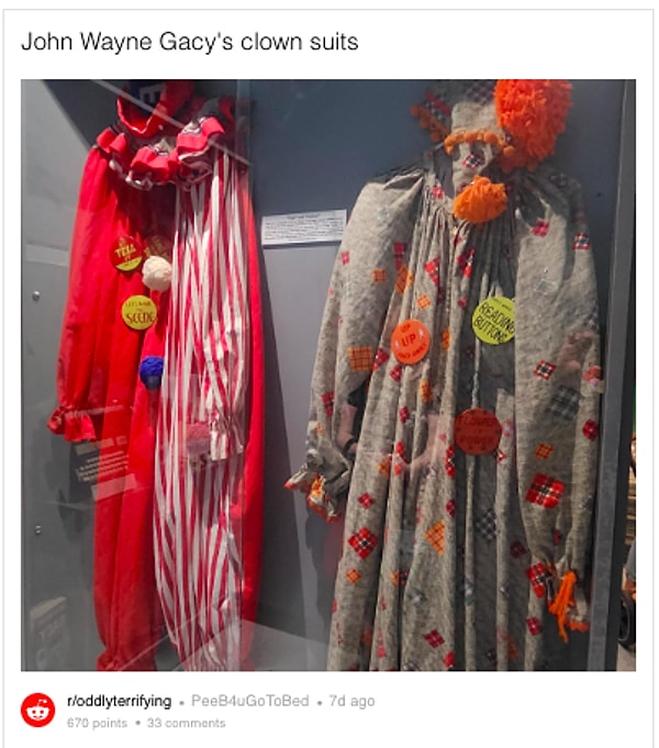 Эти костюмы принадлежали серийному убийце Джону Уэйну Гейси: