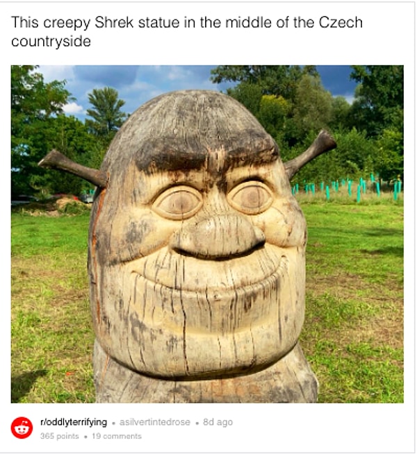 Эта причудливая скульптура Шрека в Чешской Республике: