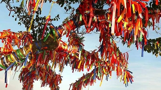 3. Ağaçlara bez ya da çaput bağlamak