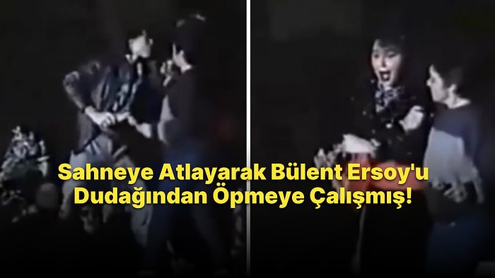 Sahneye Atlayarak Bülent Ersoy'u Dudağından Öpmeye Çalışan Hayranın Gündem Olan Görüntüleri