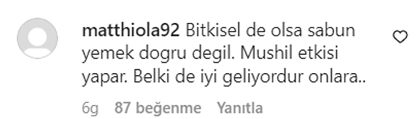 Deterjanların kimyasallarının az olması da çok önemli değildi.