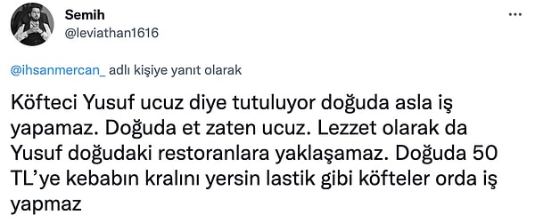 Doğu'da artık etin ucuz olmadığı aşikar, lezzet açısından yapılan yorumlar ise doğru 👇