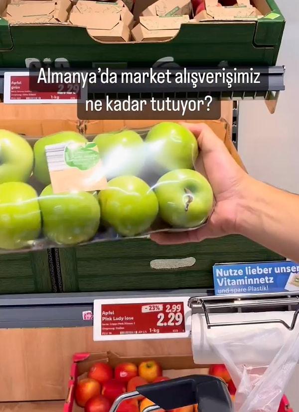 1. 🍏 1 kg yeşil elma 2,29€
