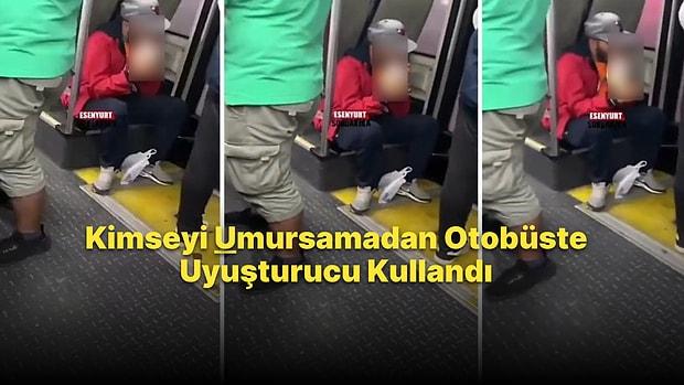 İstanbul'da İETT Otobüsünde Onlarca İnsanın İçinde Uyuşturucu Kullanan Yabancı Uyruklu