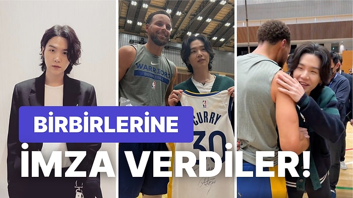 BTS Üyelerinde Suga ile Golden State Warriors'tan Stephen Curry Bir Araya Geldi