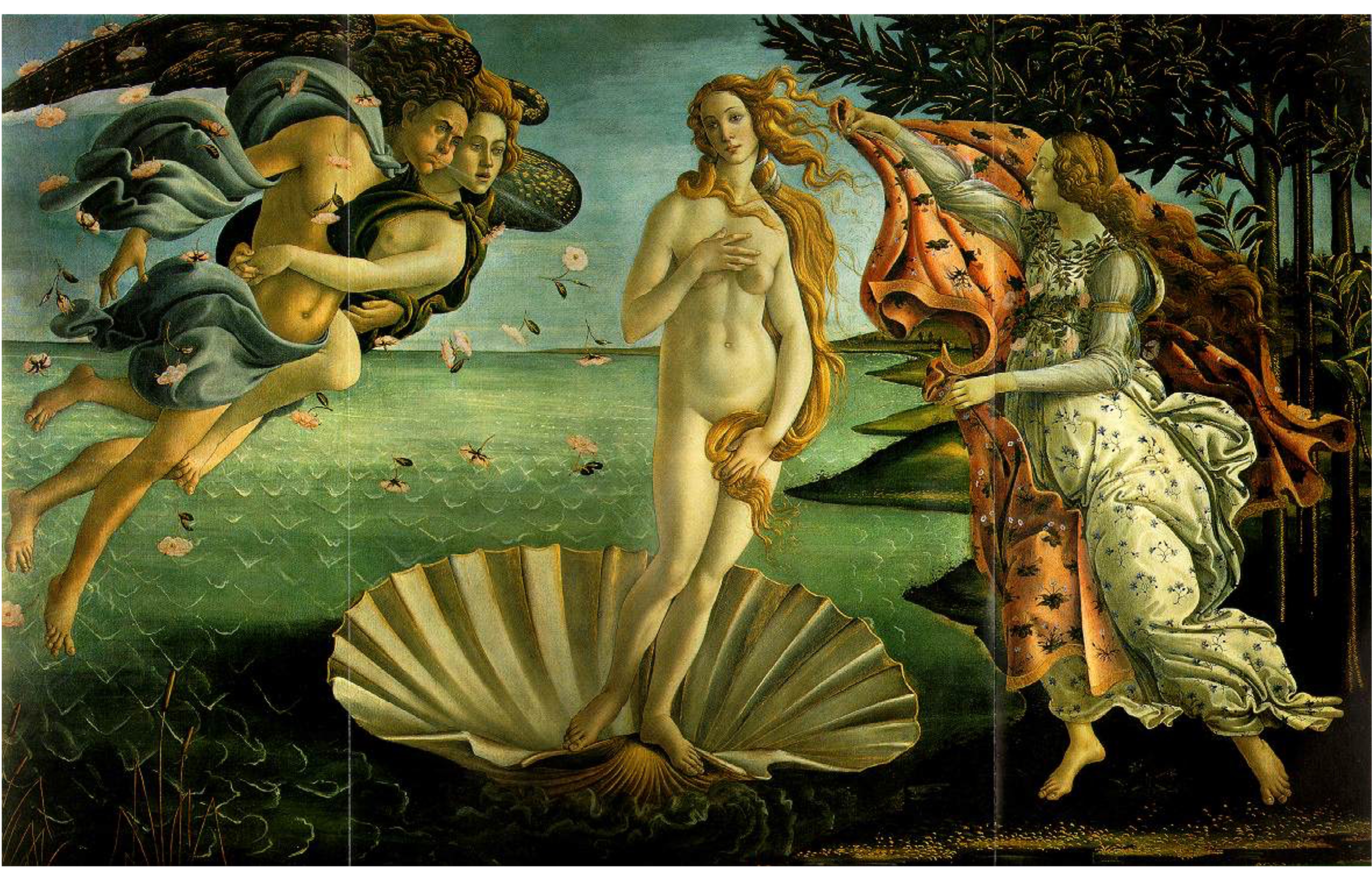 Venüs'ün Doğuşu, Botticelli, 1485, Uffizi, Floransa