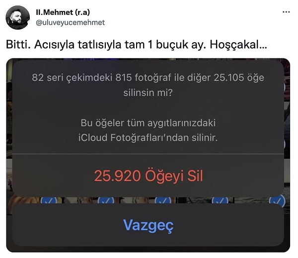 17. Benim on yıllık iCloud'da o kadar fotoğraf yok.😂