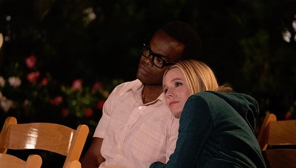 4. Good Place'te Chidi'nin hafızası silinmeden önce Eleanor'a vedası: