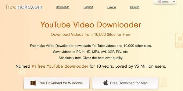 Freemake, 10.000'den fazla siteden video indirmenize izin veren bir masaüstü uygulaması.