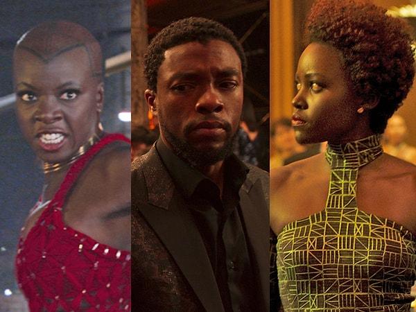 13. 2018 yapımı 'Black Panther' filminde T'Challa, Nakia ve Okoye'nin kıyafetleri, Pan-Afrika bayrağının renklerini temsil ediyor.