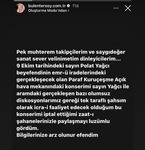 Ersoy'un sosyal medyada kısa sürede gündem olan paylaşımda yer alan ifadeler ise şu şekilde;