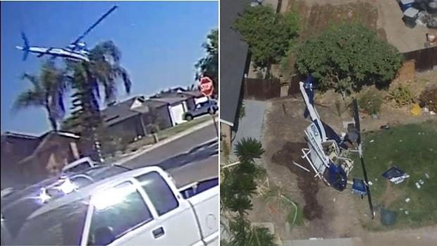 California'da Bir Evin Bahçesine Helikopter Düştü