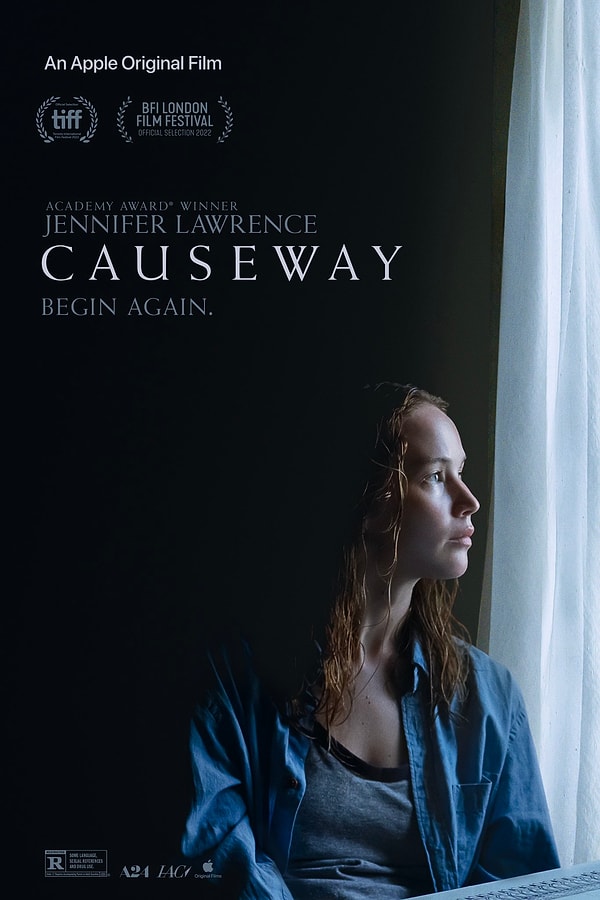 15. A24'un, başrolünde Jennifer Lawrence'ın yer aldığı yeni filmi Causeway'e ilk afiş yayımlandı.