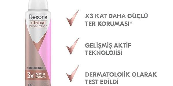 1. Rexona Clinical Protection Kadın Sprey Deodorant