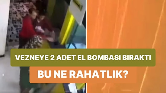 Banka Memuruyla Tartışan Kadının Vezneye 2 Adet El Bombası Bıraktığı Korkunç Anlar