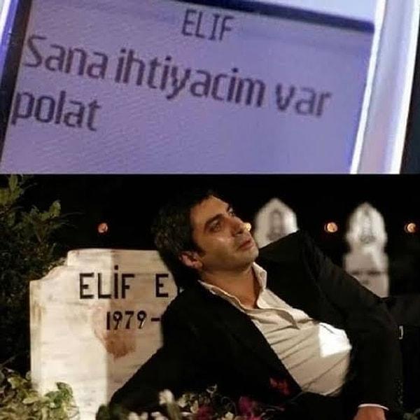 Ahh, bir de Özgü Namal'ın hayat verdiği 'Elif' vardı dizide... Az mı gözlerimiz yaşarmıştı 'Polat' ve 'Elif'in aşklarına şahit olduğumuz sahnelerde...
