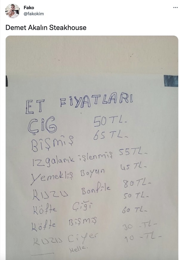 6. Fiyatlara bakmayın...