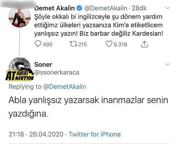 15. Kim Kardashian'a İngilizce atar gider yapamayınca takipçilerinden destek istemişti. Bu da kendisine atılan bir mention...