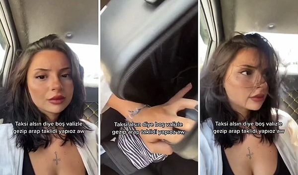 Bir kadın da yanına aldığı boş valizle Arap turist taklidi yaparak taksiye binebildiğini belirttiği paylaşımı ile gündem oldu.