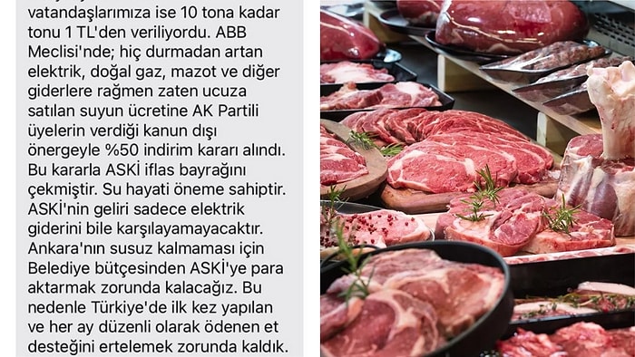 Ankara'da Suya Yüzde 50 İndirim, Et Desteğini Bitirdi...