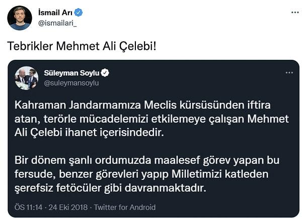 Yeni dava arkadaşı Süleyman Soylu'nun kendisi için attığı tweet hatırlattı.