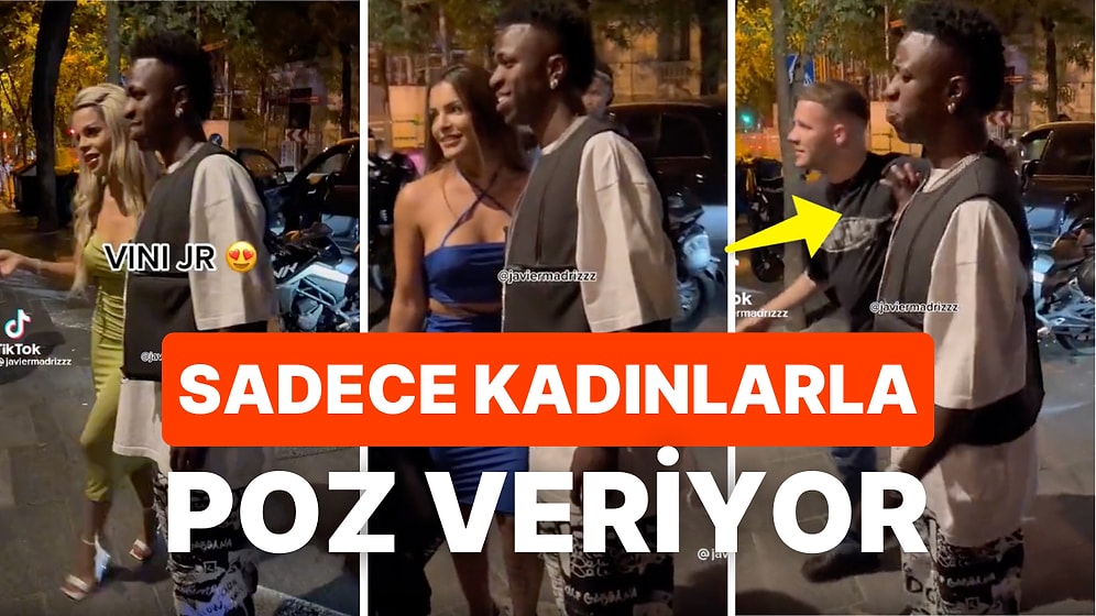 Real Madrid'in Yıldızı Vinicius Junior'un Erkek Hayranını İterek Kadınlarla Fotoğraf Çektirmesi Viral Oldu