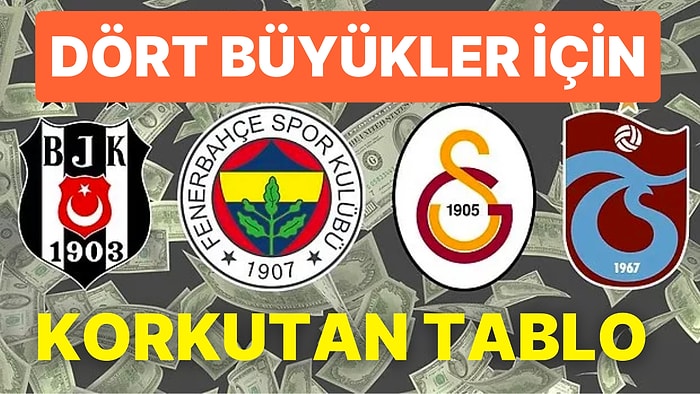 Beşiktaş, Fenerbahçe, Galatasaray ve Trabzonspor'un Toplam Borçları Ağızları Açık Bıraktı!