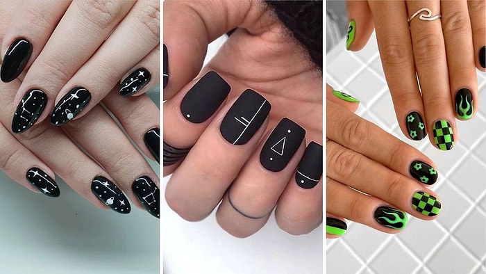 Siyah Ojeyi İç Karartıcı Bulanların Bile Denemek İçin Sabırsızlanacağı Siyah Ağırlıklı 14 Nail Art