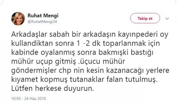 Mesela seçim sırasında kullanılacak "uçucu mühür" bilgisi var ki, insan "ben bunu Facebook'da Halime Yenge'nin profilinde görmüştüm galiba ya?" diyor içinden.