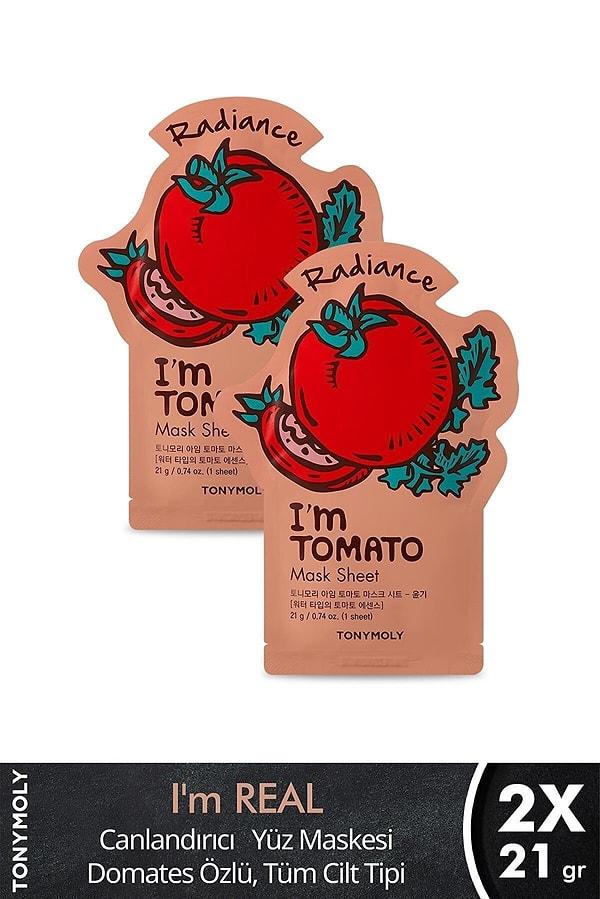 1. Parlatıcı ve arındırıcı domates maskesi.