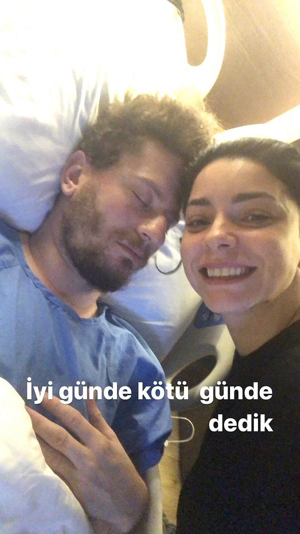 Merve Boluğur'un eşi Mert Aydın hastanelik oldu! Ünlü oyuncu eşiyle birlikte çektiği selfieyi sosyal medya hesabından "İyi günde kötü günde dedik" diyerek paylaştı. Eşine ne olduğuna dair bir açıklamada bulunmadı.