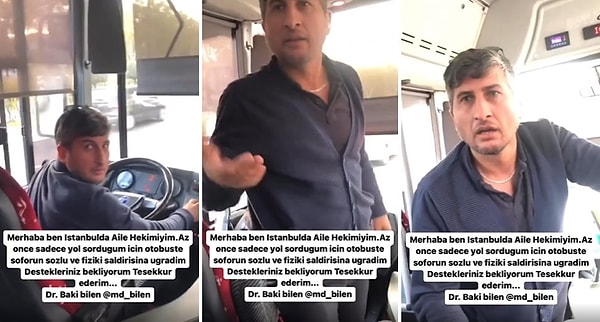 Yaşananları videoya kaydeden Baki Bilen, videonun başında "Bir daha söyler misiniz 'Sesini kes' diye" derken duyuluyor.