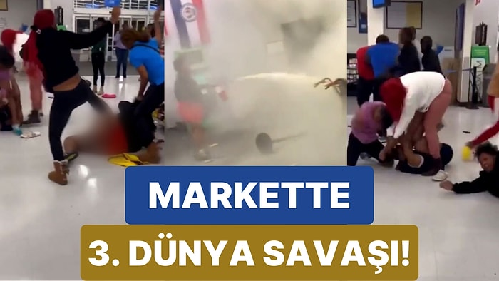 Çıkan Kavgada Birbirlerini Allah Ne Verdiyse Döven Kadınların Marketi Mahşer Yerine Çevirdiği Kaos Dolu Anlar