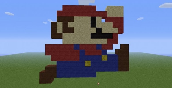 4. Minecraft tanıtıldığı zaman oyundaki ilk inşa edilen yapı Mario idi.