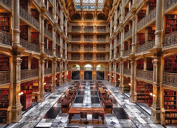 14. George Peabody Library, Johns Hopkins University, Baltimore