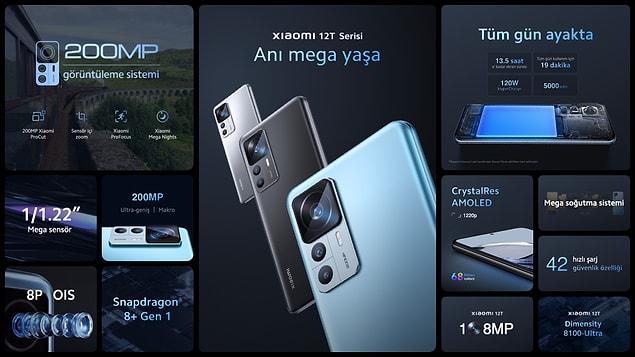 Türkiye'de satışa çıkan ilk 200 MP kameralı cihaz olan Xiaomi 12T modelinin diğer özelliklerini aşağıdaki görsellerden inceleyebilirsiniz.