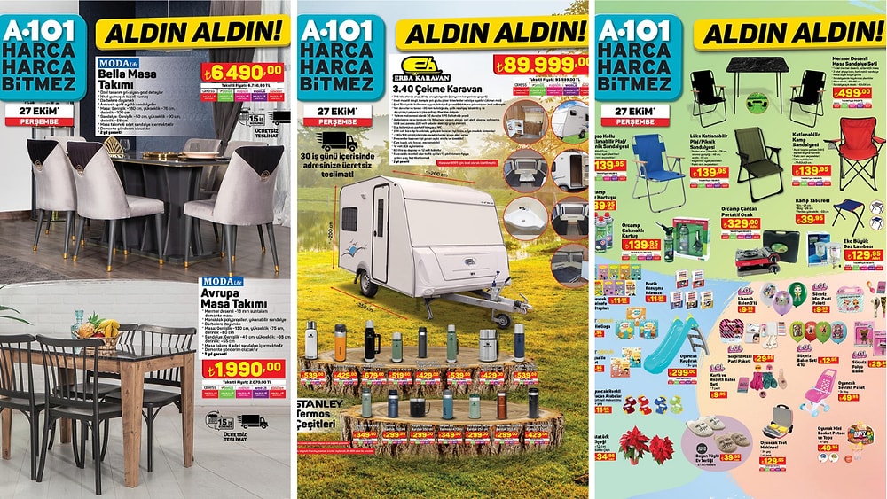 A101'e Bu Sefer de Karavan Geliyor! 27 Ekim 2022 A101 Aldın Aldın Kataloğu