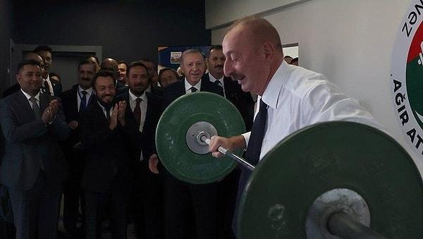 Aliyev'in halter performansı Cumhurbaşkanı Erdoğan'ı şaşırttı