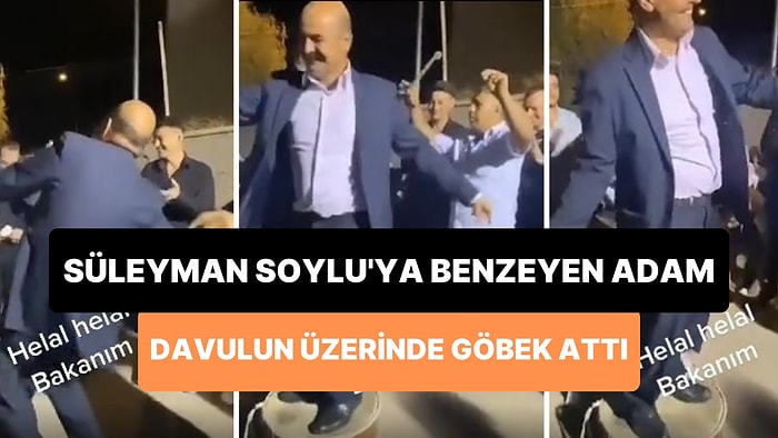 Süleyman Soylu'ya Aşırı Benzeyen Adamın Davulun Üzerinde Göbek Attığı Viral Olan Görüntüler