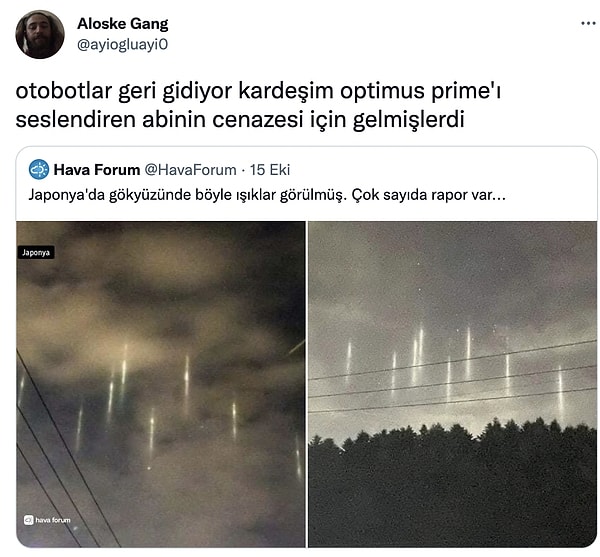 12. Transformers mizahının önü açık.