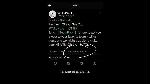 Tim Cook'un attığı tweete cevabı bir iPhone cihaz ile paylaşan Google Pixel ekibi internet dünyasında dalga konusu oldu.