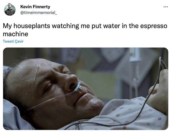 15. "Espresso makinesine su koyduğumu gören bitkilerim"