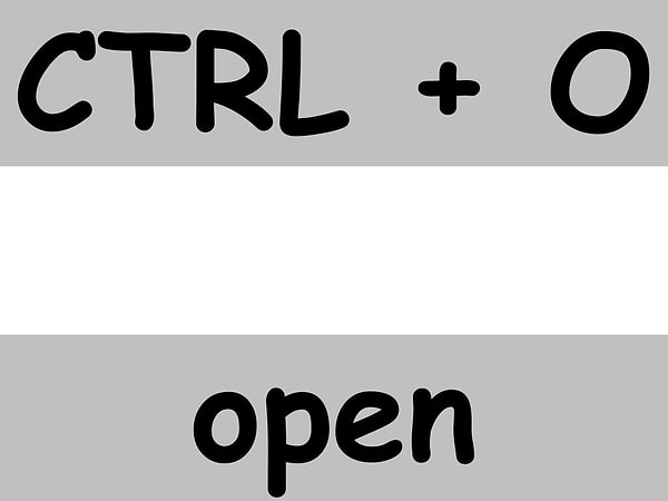 17. Ctrl+O: Mevcut bir çalışma kitabını açın