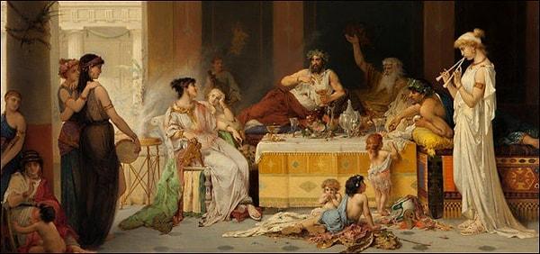 Roma'da bu adet ün kazanmaya başladıkça kadınlar da bu ziyafetlere katılmaya başladı, ancak yine de öncelik zengin ve güçlü erkeklerindi.
